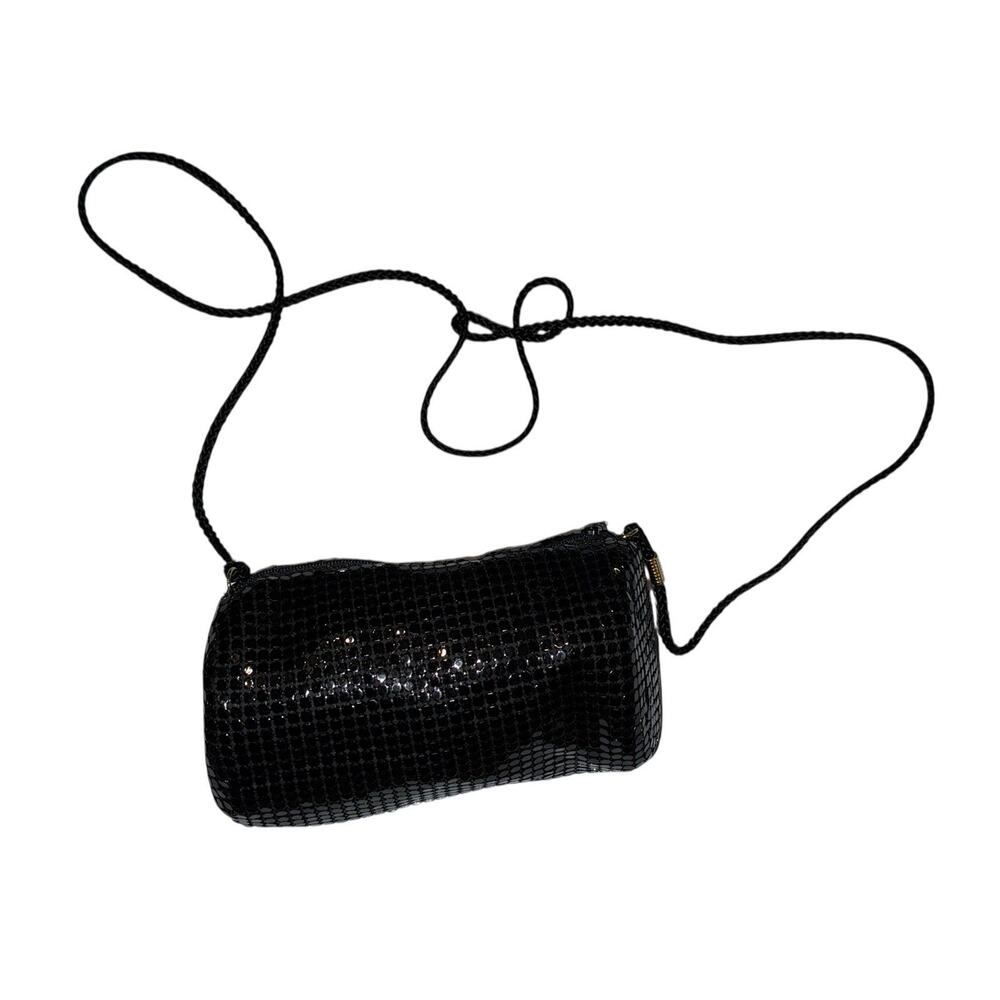 Vintage‎ Avon Black Mesh Sequin Crossbody Purse Mini Evening Bag 1994 Clutch